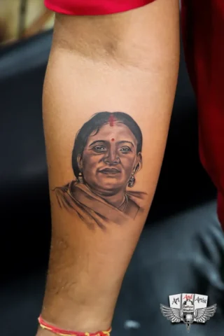 face tattoo art and artist tattoo studio best portrait tattoo artist raipur