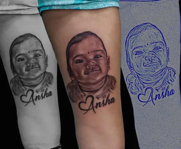 doughter face tattoo art and artist tattoo studio raipur raipur tattoo studio