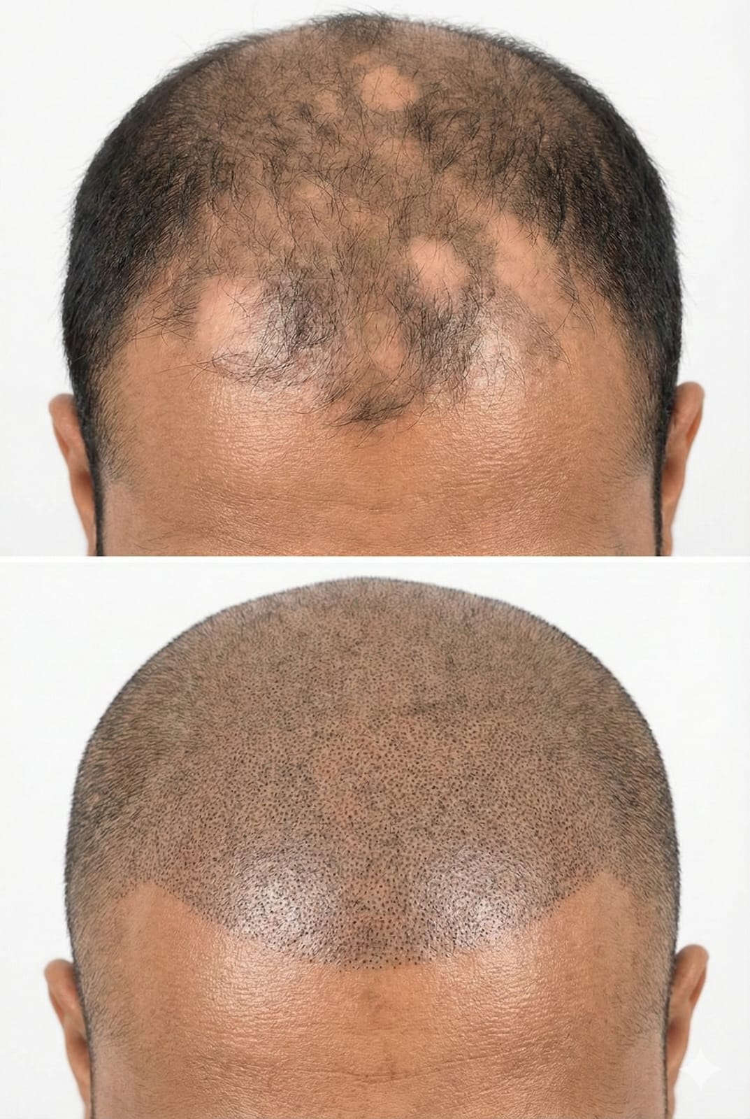 Scalp micropigmentation (SMP) before and after result for male scalp in Raipur