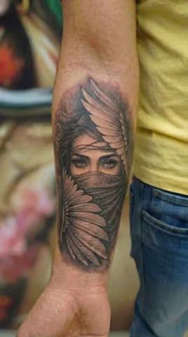 face tattoo at best tattoo artist in rapur